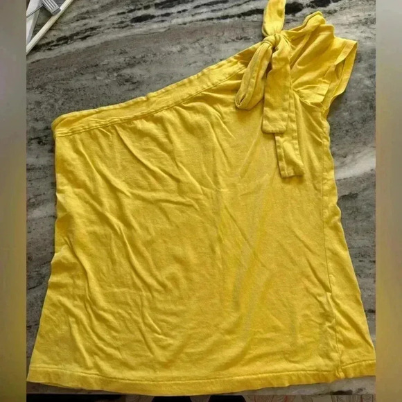 Anthropologie Maeve Women’s Yellow One Shoulder Bow Top - Size XL - Picture 1 of 6